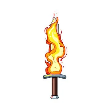Game sword effect cartoon vector illustration Stock Illustration