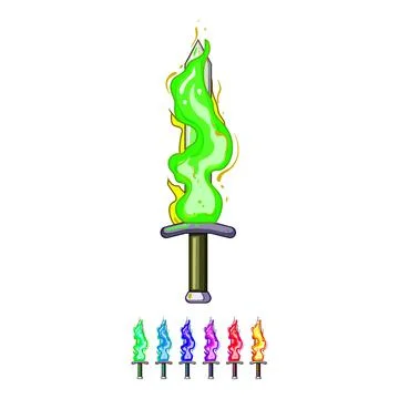 Game sword effect cartoon vector graphic Stock Illustration