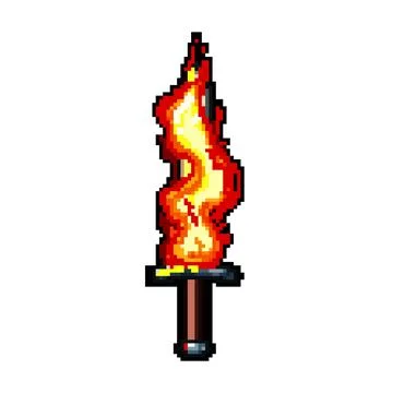 Game sword effect pixel art vector illustration Illustrazione stock