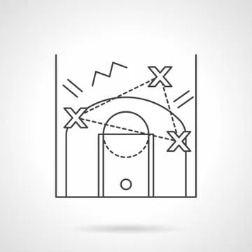 Game tactic flat line design vector icon Stock Illustration
