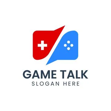 Game talking chat logo design vector Stock Illustration