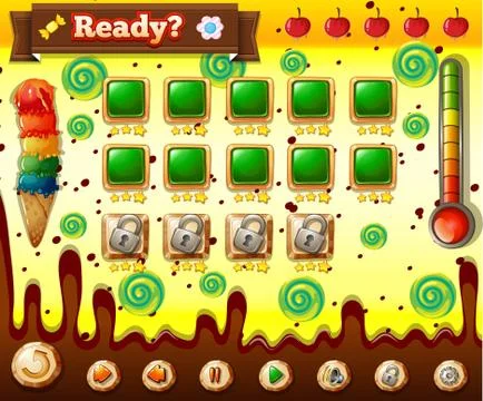 Game template with chocolate theme Ilustración de archivo