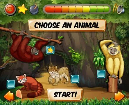 Game template with forest background Stock-Illustration