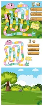 Game template with green grass background Stockillustratie