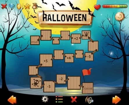 Game template with halloween theme Stock Illustration