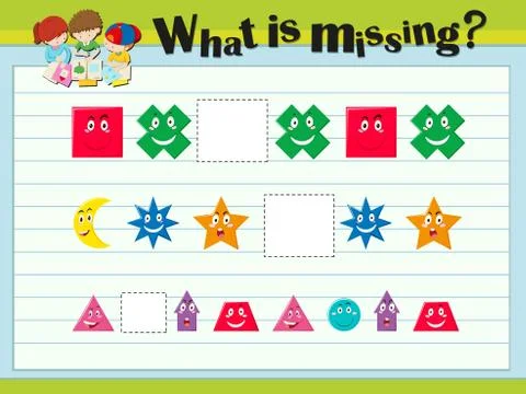 Game template for missing shapes Stock Illustration