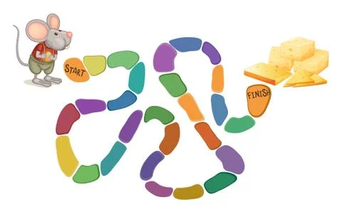 Game template with mouse and cheese background Stock Illustration