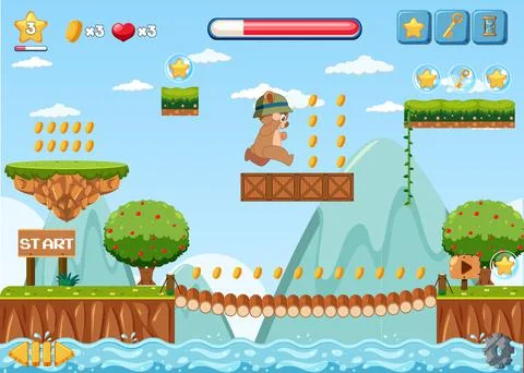 A game template nature scene Stock Illustration