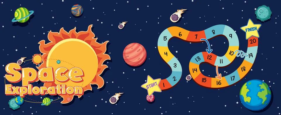 Game template with space theme background 스톡 일러스트