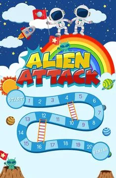 Game template with space theme background 스톡 일러스트