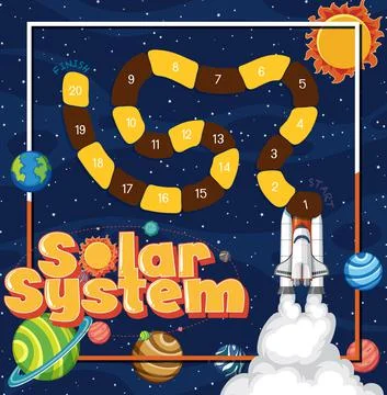 Game template with space theme background 스톡 일러스트