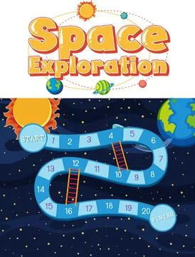 Game template with space theme background 库存插图