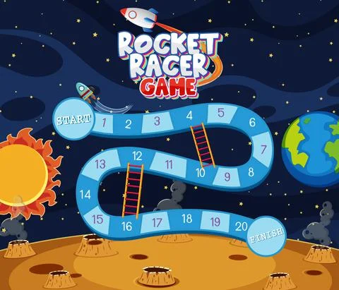 Game template with space theme background Illustrazione stock