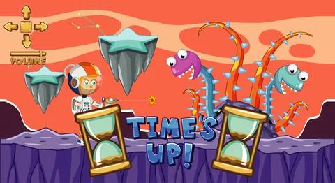 Game template with space theme Stock Illustration