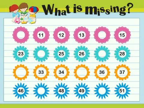 Game templates with missing numbers Stock Illustration