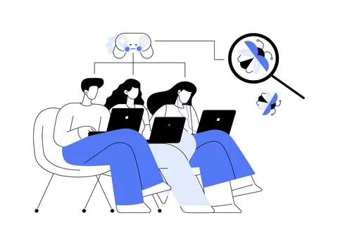 Game testing abstract concept vector illustration. Stock Illustration