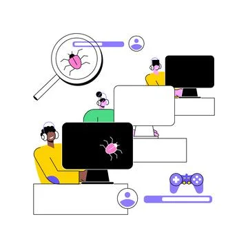 Game testing isolated cartoon vector illustrations. Stock Illustration