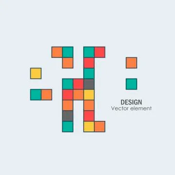 Game tetris square template. Brick game pieces Stock Illustration