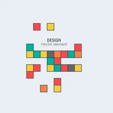 Game tetris square template. Brick game pieces Stock Illustration