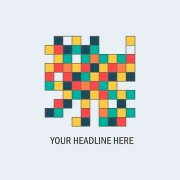 Game tetris square template. Brick game pieces Stock Illustration