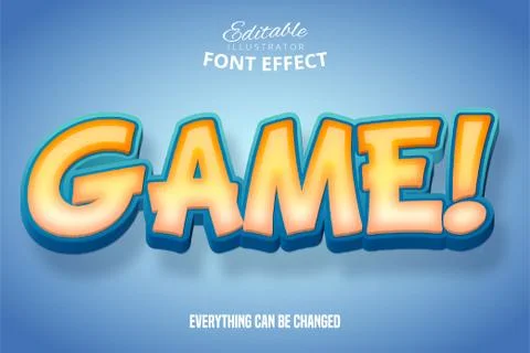 Game text, 3d editable font effect Stock Illustration