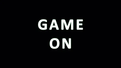 Game on text animation with glitch effect in dark background during competi.. Stock Footage 344036776