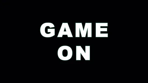 Game On text appearing in sequence during a cinematic sequence with subtle .. Video stock 344036783