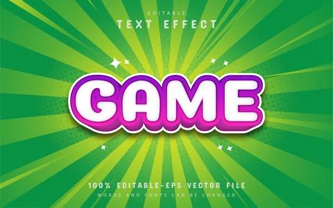 Game text - cartoon comic style text effect Illustrazione stock