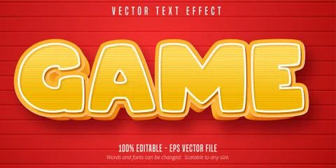 Game text, cartoon style editable text effect Stock Illustration