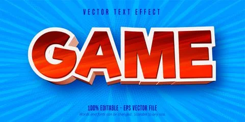 Game text, cartoon style editable text effect Stock Illustration