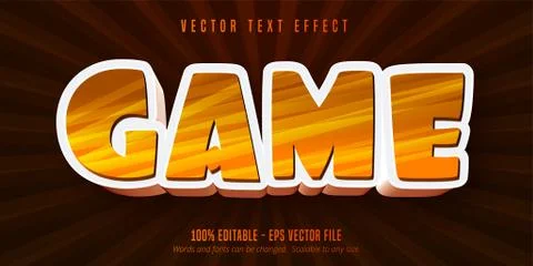 Game text, cartoon style editable text effect Stock Illustration