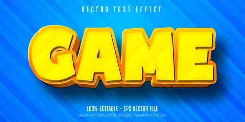 Game text, cartoon style editable text effect Stock Illustration