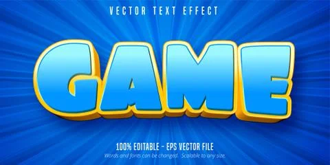 Game text, cartoon style editable text effect Stock Illustration