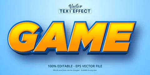 Game text, cartoon style editable text effect Stock Illustration