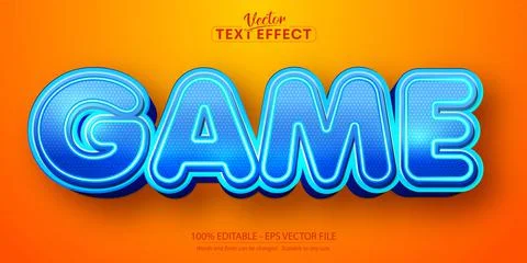 Game text, cartoon style editable text effect Stock Illustration