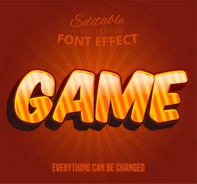 Game text, editable font effect Stock Illustration