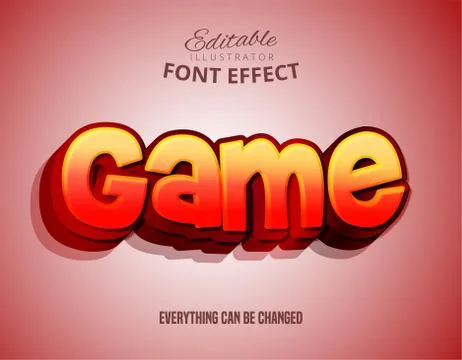 Game text, editable font effect Stock Illustration