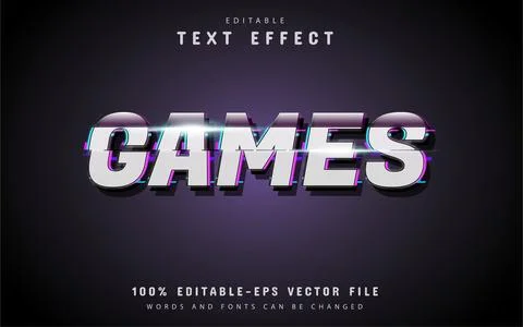 Game text effect glitch style Stock Illustration