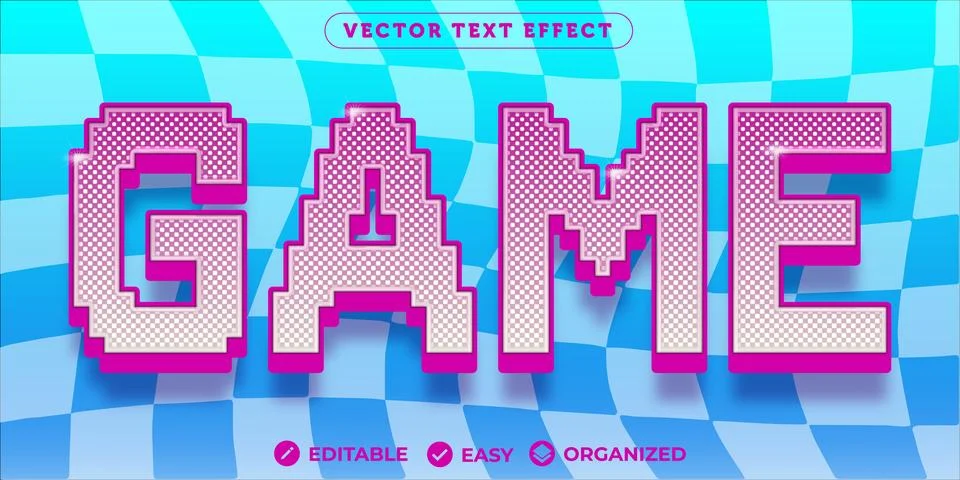 Game Text Effect,Fully Editable Font Text Effect Stock Illustration