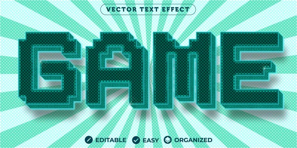 Game Text Effect,Fully Editable Font Text Effect Stock Illustration