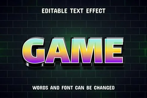 Game text - gradient text effect Stock Illustration