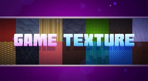 Game texture collection with seamless patterns Illustrazione stock