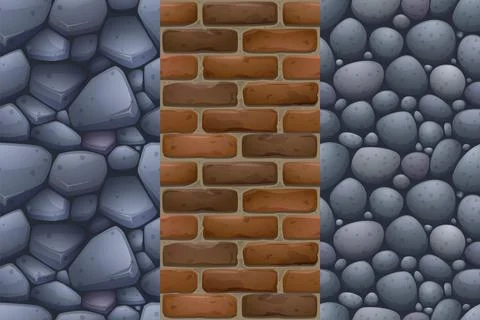Game texture stone, pebbles and brick wall graphic Ilustración de archivo