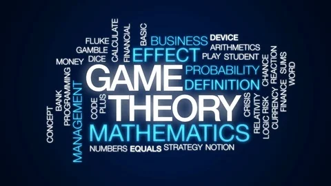 Game theory animated word cloud, text design animation. Stock Footage