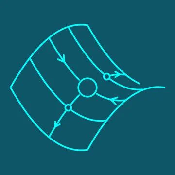 Game Theory Saddle Point Visual – saddle surface with equilibrium ball 库存插图