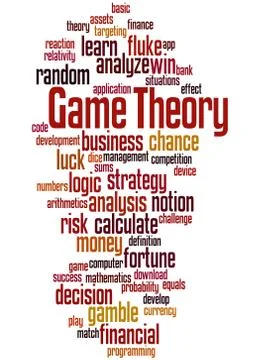 Game theory, word cloud concept Illustrazione stock