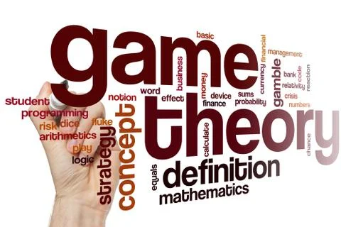 Game theory word cloud 스톡 사진