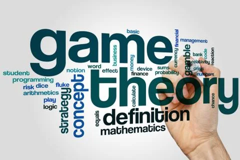 Game theory word cloud 스톡 사진