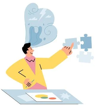 Game therapy. Problem-solving games offer support in developing critical Stock Illustration