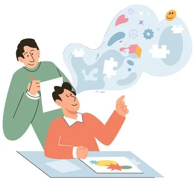 Game therapy. Training through game-based learning enhances engagement and Stock Illustration